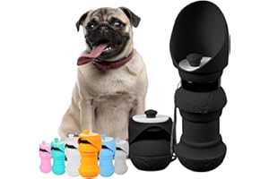 Hiksuky 19Oz Dog Water Bottle, Foldable & Portable Pet Travel Essential, Food Grade Leak-Proof Silicone Drink Bottle with Dispenser, Perfect for Walks and Adventures
