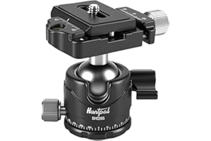 HUNTPAL Tripod Ball Head Mount for Rifle Shooting Sticks Stands Gun Rest, Arca Swiss Plate with 1/4" Screw, 3/8" Thread Mount Low Gravity Metal 28mm Diameter Ball 360° Panorama Rotation Ballhead