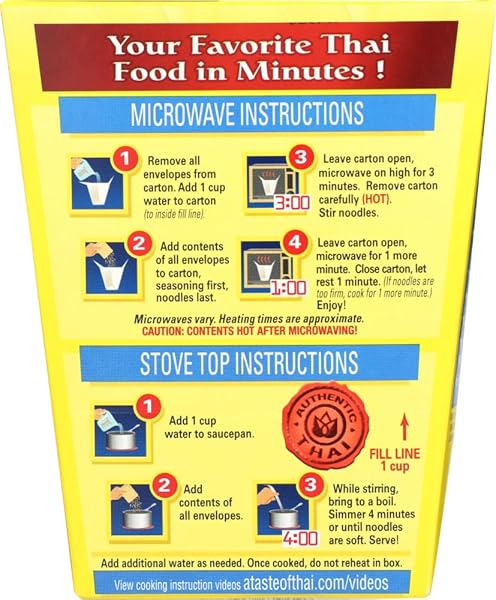 A TASTE OF THAI COCONUT GINGER NOODLES |HEAT & EAT INSTANT NOODLE | FLAVORED WITH AUTHENTIC THAI SAUCE -NON-GMO,GLUTEN FREE, TRANS FAT FREE- PERFECT SIDE FOR CHICKEN, FISH & MEAT ENTREES| 6 PACK (4OZ)