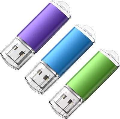 KOOTION 64 GB USB Flash Drive 3Pack USB 2.0 with LED Light Mix Colors