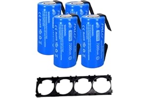 CITYORK 4 Pack 3.2v 32700 LiFePO4 Lithium Li Ion Rechargeable Batteries with DIY Nickel Sheets, 35A Continuous Discharge Maximum 55A Battery