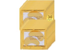 FELICO Under Eye Patches, 30 Pairs Gold Eye Mask, Eye Gel Pads With Collagen Treatment for Reducing Dark Circles, Lighten Wrinkles Anti-Aging Moisturizing, Fine Lines Eye Bags Puffiness for Women Men