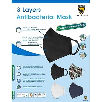 Download Free Iron Mountain 5 Pack 3 Layer Polyester Cotton Nano Mesh 30 X Washable 3 Months Wear Antibacterial Droplet Dust Penetration Water Repellent Face Mask Black Amazon Co Uk Business Industry Science PSD Mockup Template
