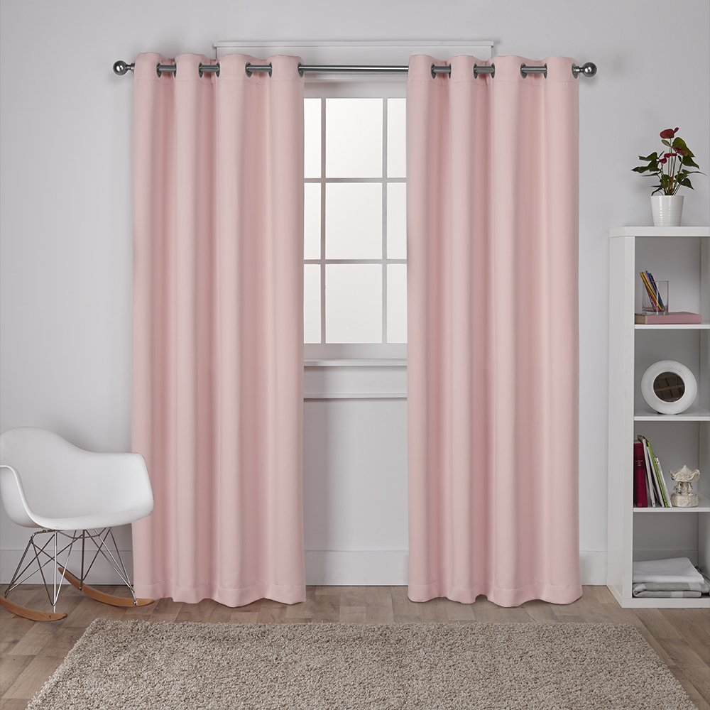 Exclusive Home Curtains Sateen Woven Blackout Grommet Top Panel Pair, Blush, 52x108, 2 Piece — image 1