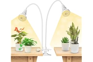 SANSI LED Grow Lights for Indoor Plants, 300W Full Spectrum Clip-on Gooseneck Grow Light with Ceramic Tech.,20W Plant Light for Indoor Growing High PPFD, Lifetime Free Bulb Replacement White, No Timer