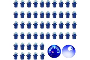 OtpOutopa Guage Cluster Speedometer Light Bulbs Super Bright 17 18 27 37 58 86 2721 Bulb T5 B8.5d COB 1SMD Led Dashboard Dash Cluster Speedmeter Instrument Panel LED Light Bulbs (Blue,50PCS)