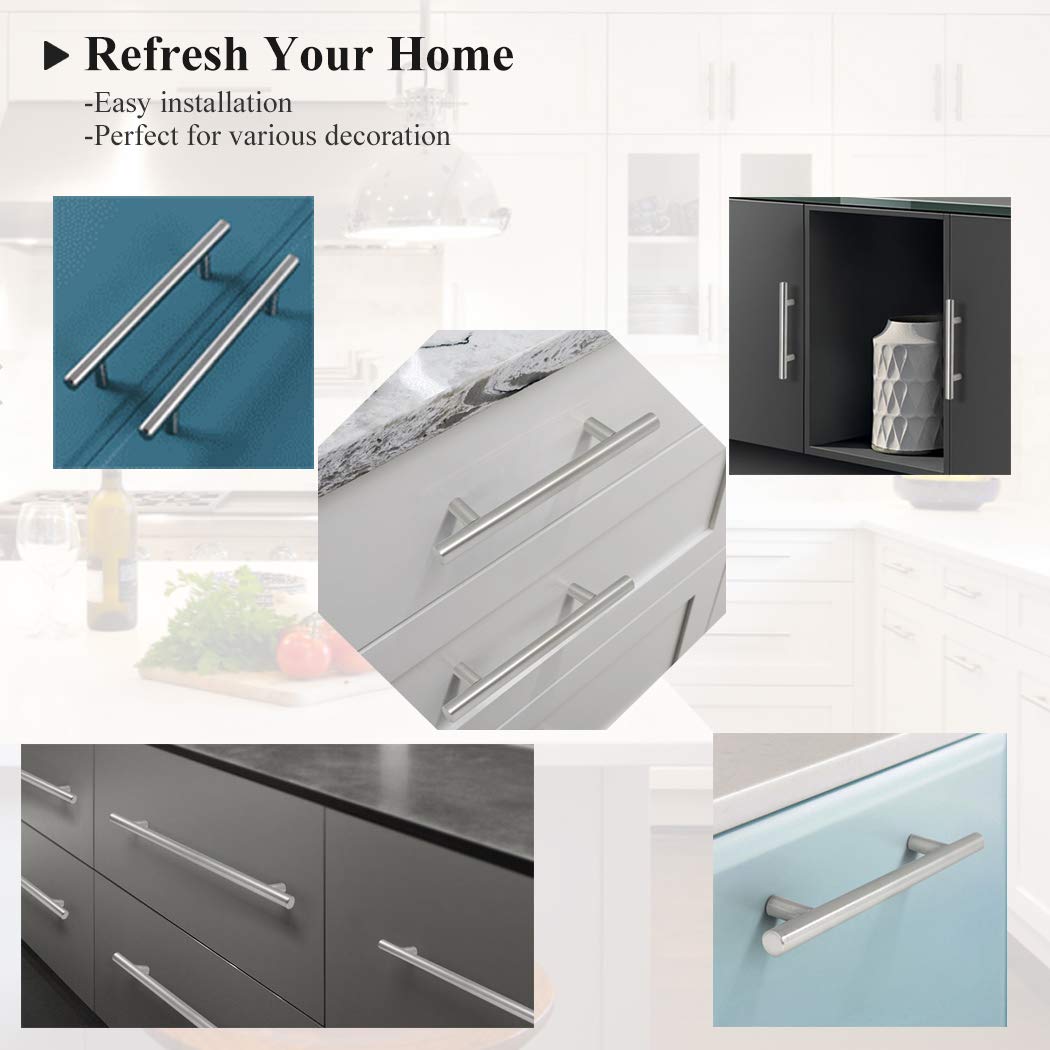 Probrico T Bar Cabinet Pulls Stainless Steel Kitchen Handles 6 Inch Length 30 Packs Amazon In Home Improvement