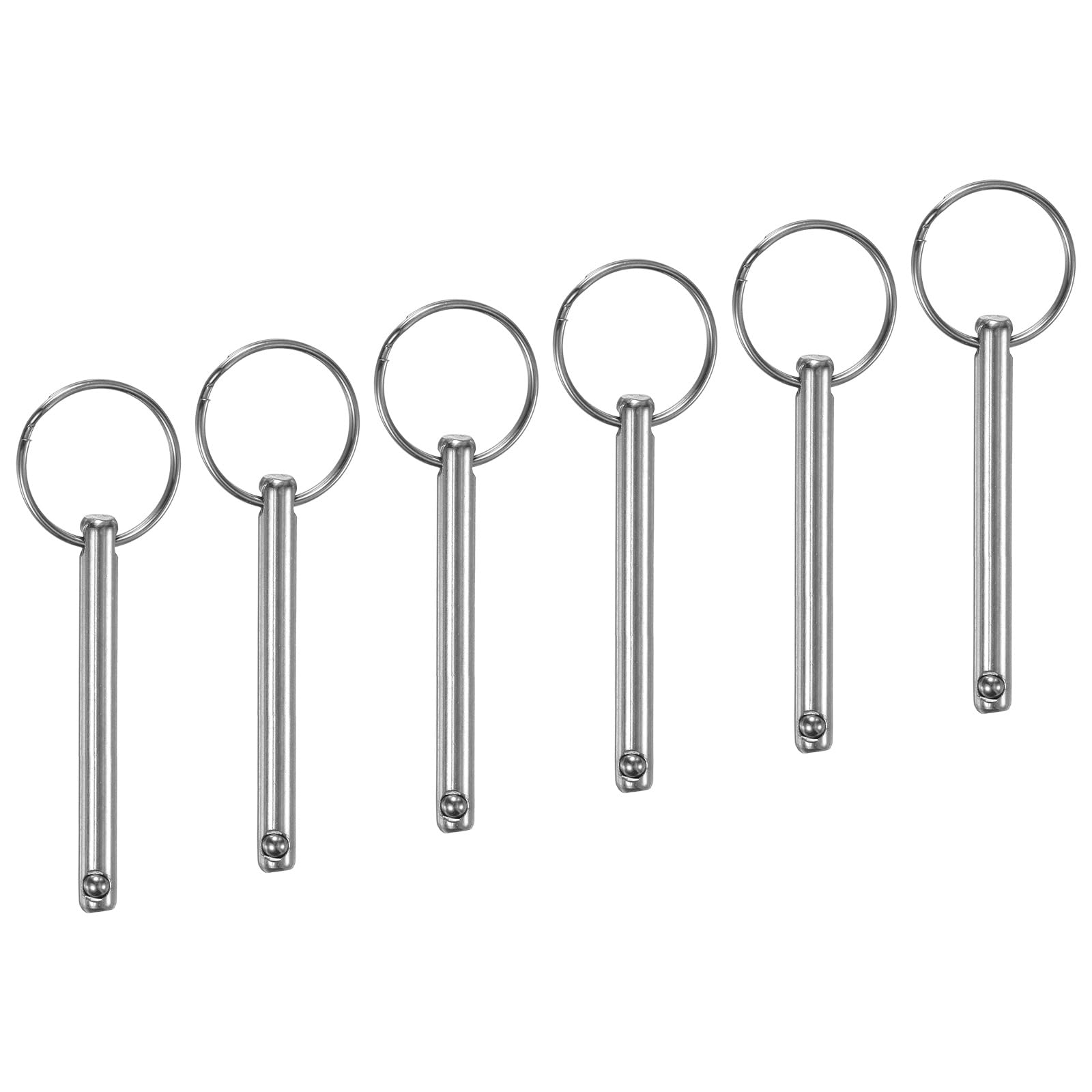 M METERXITY 6-Pack Quick Release Pins, 1/4" [6mm] Diameter, 1.85" [47mm] Usage Length Bimini Top Pin for Shipbuilding/Boat/Trailer, 2.36" [60mm] Total Length Carbon Steel Hardware Pins