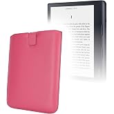 BoxWave Case Compatible with Kobo Sage - Designio Leather Pouch, Padded Genuine Leather Pocket Sleeve Pouch - Coral