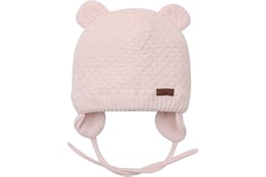 BAVST Baby Beanie Hat for Winter with Earfalp Cute Bear Kids Toddler Girls Boys Warm Knit Cap 0-2Years