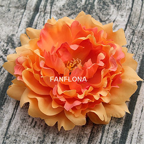 Click Here to See More Images Wholesale Silk Flowers Artificial Peony Flower Heads 100 Bulk For Wedding Backdrop Centerpieces Cake Topper Decor (Orange)
