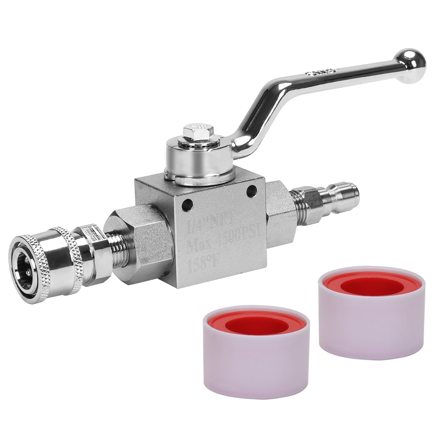 Photo 1 of DERNORD High Pressure Ball Valve Kit 1/4 Inch Quick Connect for Power Washer Hose, 4500 PSI (1/4'')