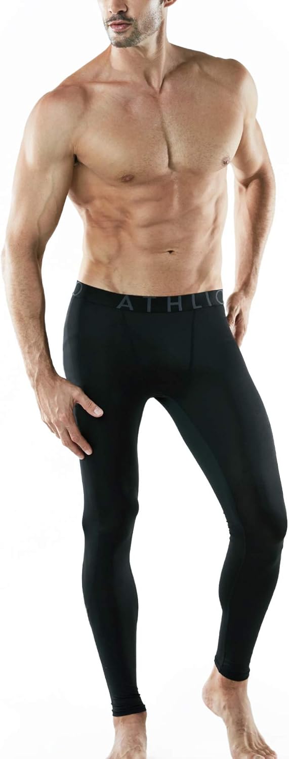 ATHLIO 1 or 2 Pack Mens Compression Pants Running Tights Workout Leggings Cool Dry Technical