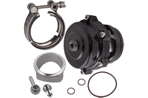 LeeChin 50MM ALUMINUM TURBO CHARGER 360 VENT V BAND BOV 35 PSI BOOST Black Metal