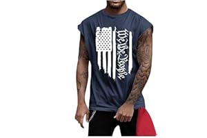 Ymosrh Men's Sleeveless Tee Shirts 4th of July Shirt USA Flag Patriotic Gym Workout Independence Day Shirt, S-4XL