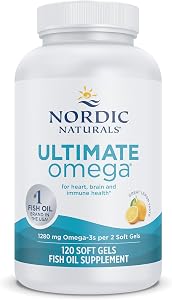Nordic Naturals Ultimate Omega, 1280 mg Omega-3 Fish Oil, Lemon - 120 Count | High-potency Omega-3 Fish Oil with EPA & DHA su