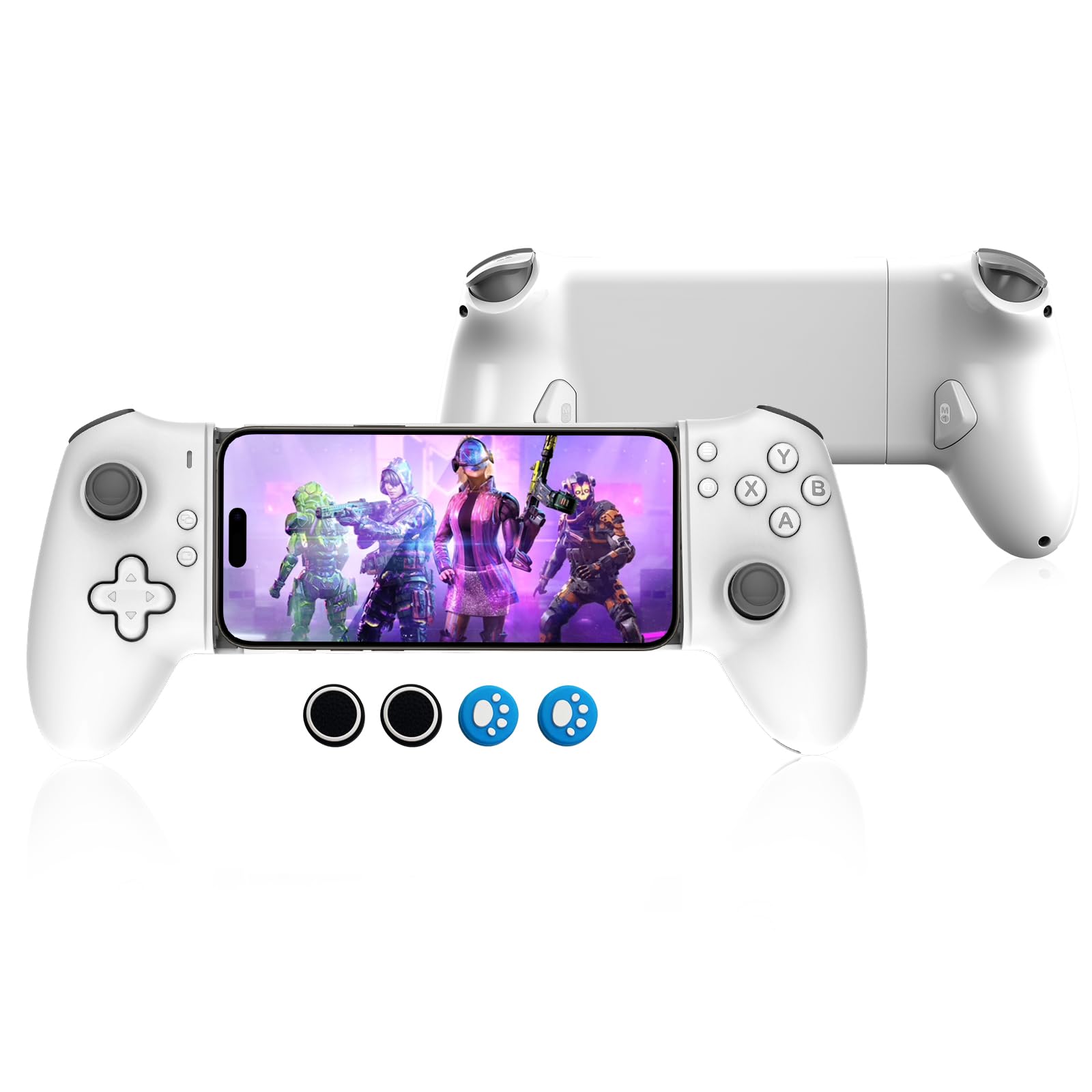 G-STORY Mobile Gaming Controller USB-C Wired&Bluetooth for Android,Dual Hall Joysticks&Ergonomic Design | Plug-and-Play Stream PC,Xbox,PS,Cloud Console Gaming android game controller (White)