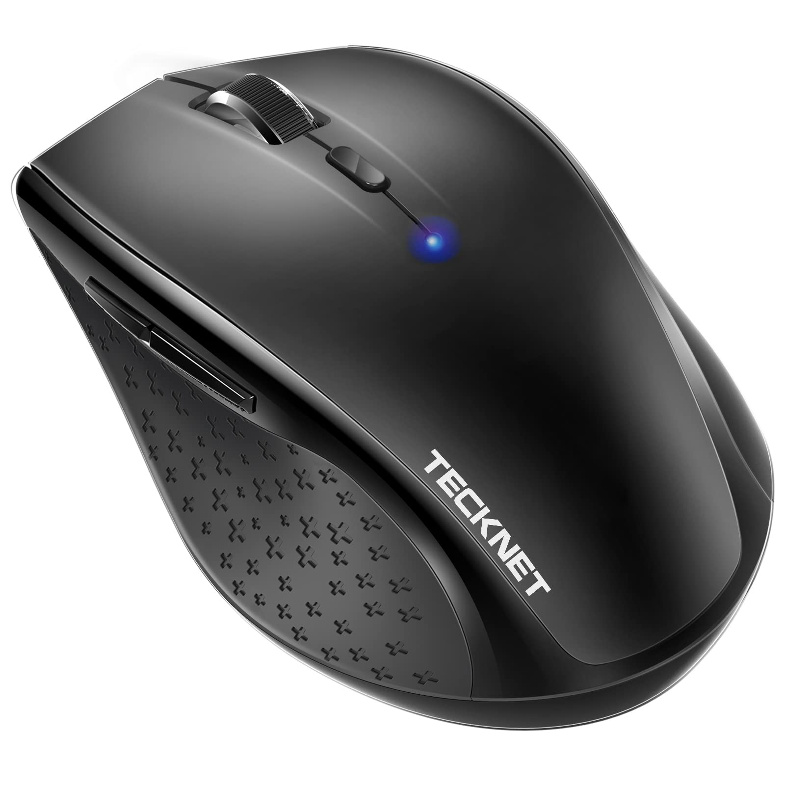 TECKNET Wireless Bluetooth Mouse, 4800 DPI Cordless Mice Ergonomic Portable for Laptop, Computer, PC with 6 Adjustable DPI, 24 Month Battery Life, Battery Indicator, Black
