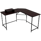 DOMY HOME パソコンデスク L字デスク オフィスデスク PCデスク デスク L字型 ワークデスク シンプルデスク L字型コーナーデスク (ウォルナット)