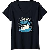 Womens Pok&eacute;mon - Snorlax More Sleep Please V-Neck T-Shirt