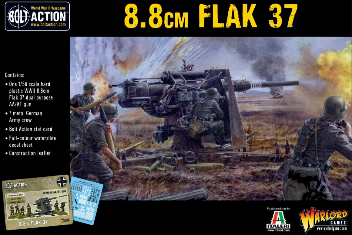 Warlord Games German Army Flak 37 8.8cm - 28mm Scale Miniatures for Bolt Action Highly Detailed World War 2 Miniatures for Table-top