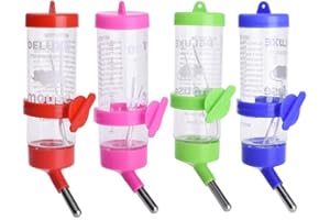 Litewoo Pet Cage Water Bottle 125-250ML, Easy to Install abd Leak Proof, Hanging Water Dispenser for Rabbit Hamster Guinea Pig Chinchilla, Random Color, 1PC