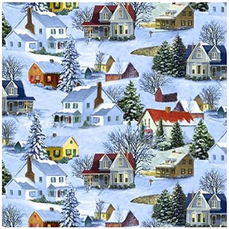 Fat Quarter Let It Snow Houses - Edredón de algodón para Navidad: Amazon.es: Hogar