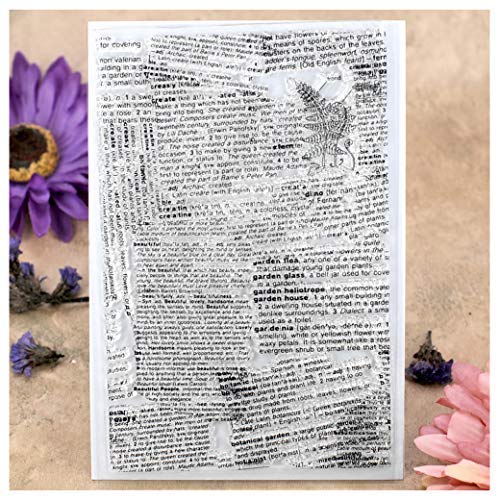 Kwan Crafts Newspaper Background Clear Stamps for Card Making Decoration and DIY Scrapbooking