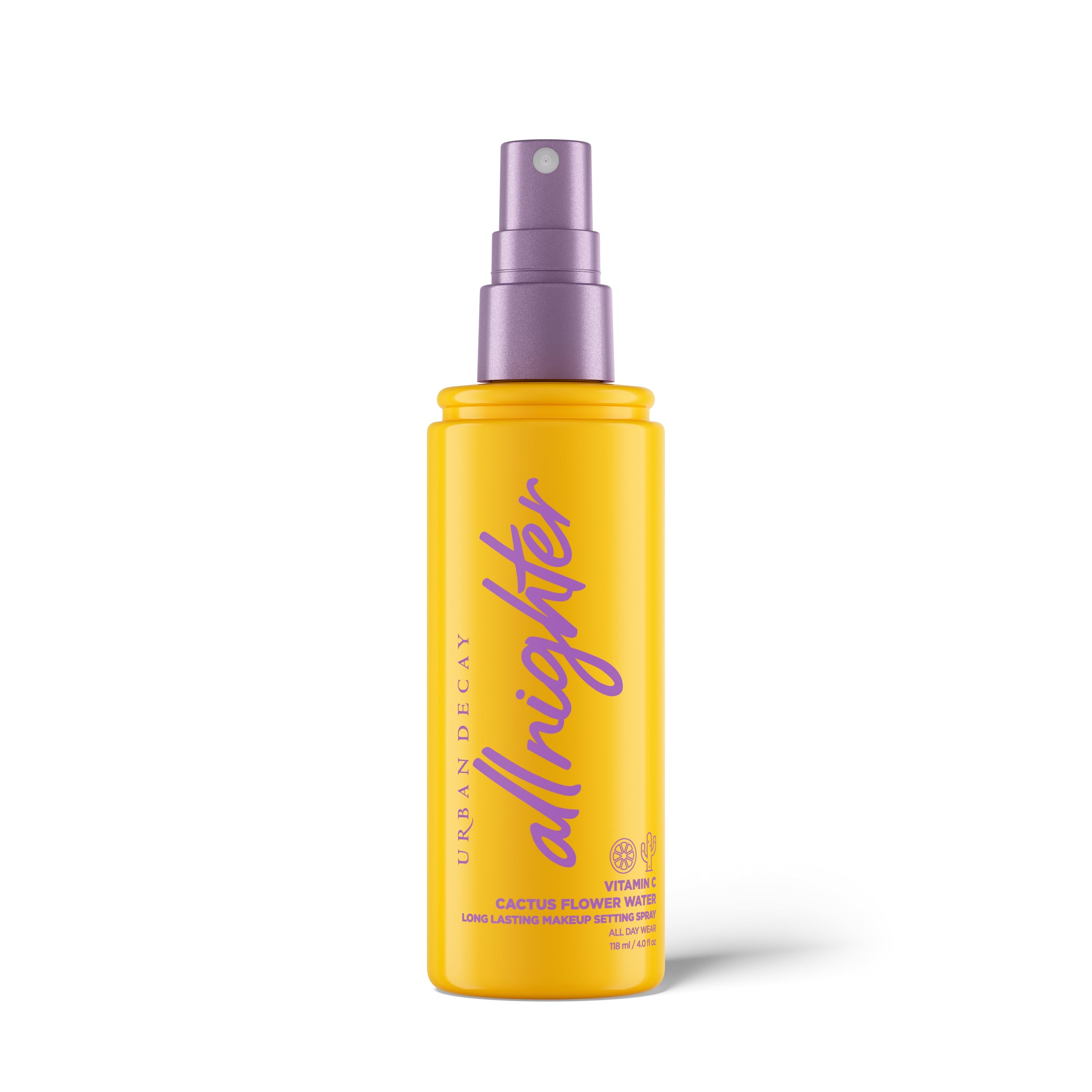 URBAN DECAY All Nighter Vitamin C Hydrating Makeup Setting Spray for Face, Transfer-Resistant, Waterproof, 16 HR Wear, with Vitamin C & Cactus Flower Water, Illuminated Finish, for Dry Skin, Vegan