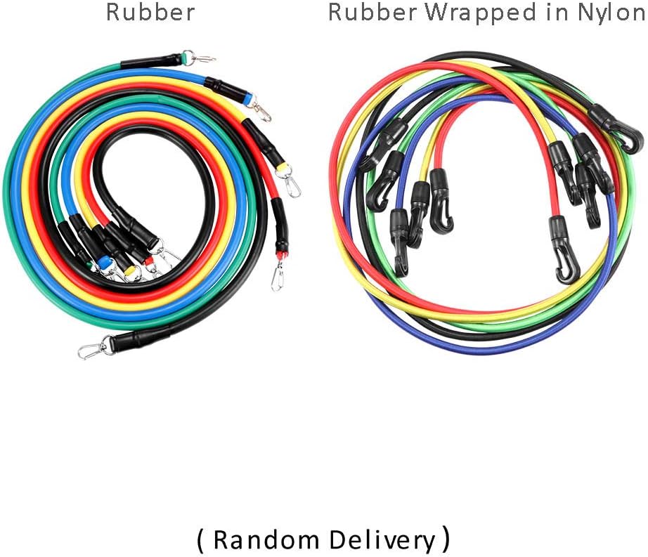 A0ZBZ 11PCS Gym Exercise Resistance Bands, Pro Sports Fitness Bands Set Yoga Workout Mats Home Elastic Band Pilates Yoga Rubber Bands for Men & Women Exercise Resistance Bands