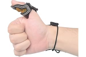 TY Archery Soft Leather & Brass Thumb Ring Archery Finger Protector for Mongolian Reurve Bow Finger Guard for Traditional Bow Shooting