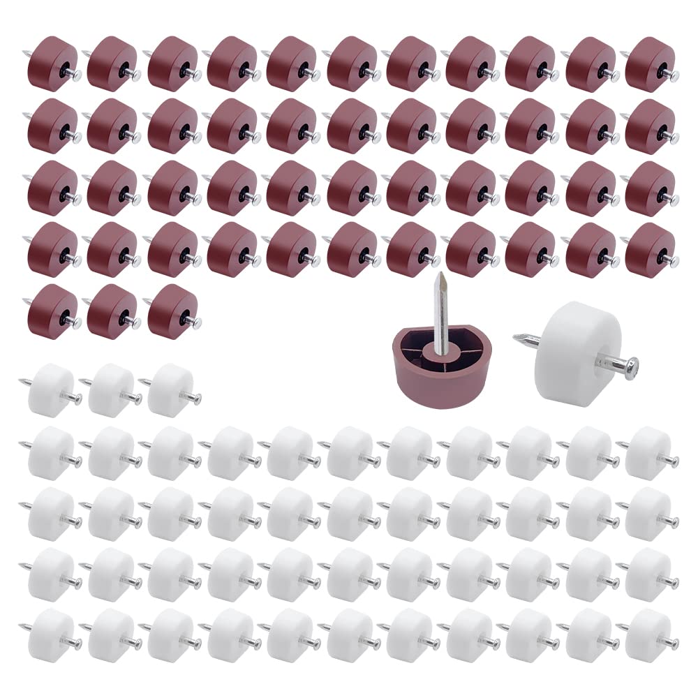 HLIWS 96 Pcs Shelf Support Pegs,Glass Shelves Supports,Cabinet Shelf Support Pins,for Kitchen Cabinet Bookcase Furniture(White + brown)