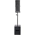 Sound Town Line Array Speaker System with One 2 x 8 Powered Subwoofer w/DSP, TWS Bluetooth and Speaker Output, Two 6 x 3 Line Array Speakers, Black (CARME-28M3)