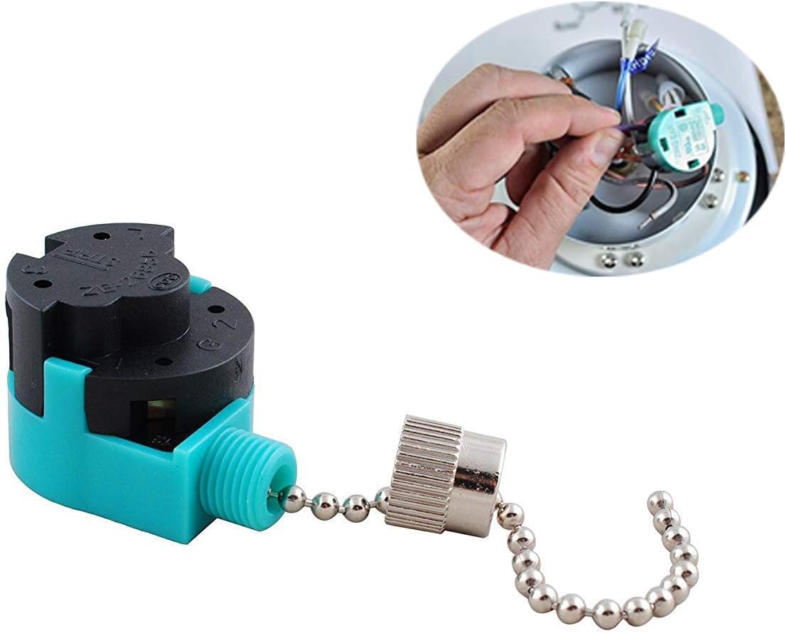 Ceiling Fan Switch Zing Ear Pull Chain Switch ZE-268S6 3 Speed 4 Wire Pull Chain Switch Control Ceiling Fan Replacement Speed Control Switch (Bronze): Appliances