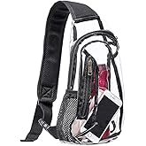 Edraco Clear Sling Bag, Stadium Approved Clear Bag, Transparent Chest Daypack for Hiking, Stadium or Concerts