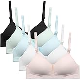 Phennie's Young Girl's Crop Bras Teen Wirefree Thin Cups Breathable Bra Cotton Brassiere