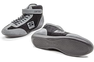 SIMPSON SAFETY MT900BK Driving Shoe - Fusion - Mid-Top - SFI 3.3/5 - Suede Outer - Nomex Inner - Black/Gray - Size 9 - Pair