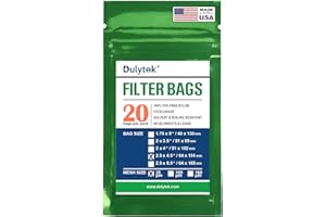 Dulytek Premium Nylon 20 Pcs Filter Bags, 25 Micron, 2.5" x 4.5", Double-Stitching, Zero Blowouts, Made in The USA