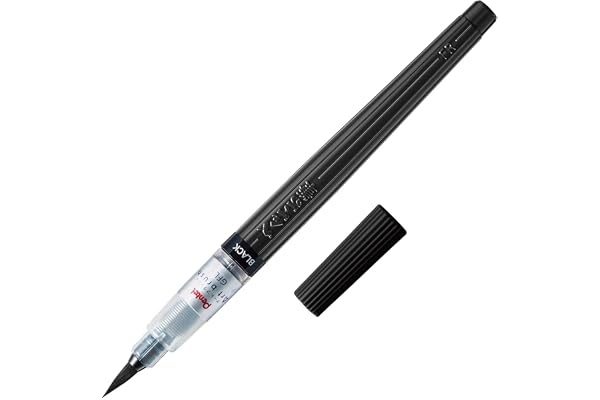 Pentel Arts Colour Brush, Black, Calligraphy and Illustration, 1PK