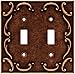 Brainerd 64262 Traditional French Lace Double Toggle Switch Wall Plate / Switch Plate / Cover, Sponged Copper