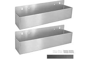 PEDOBALI 2 Pcs 22 Inch Single Speed Rail Stainless Steel Liquor Bottle Holder Silver Drink Rail Shelf Wall Mounted Spray Bott