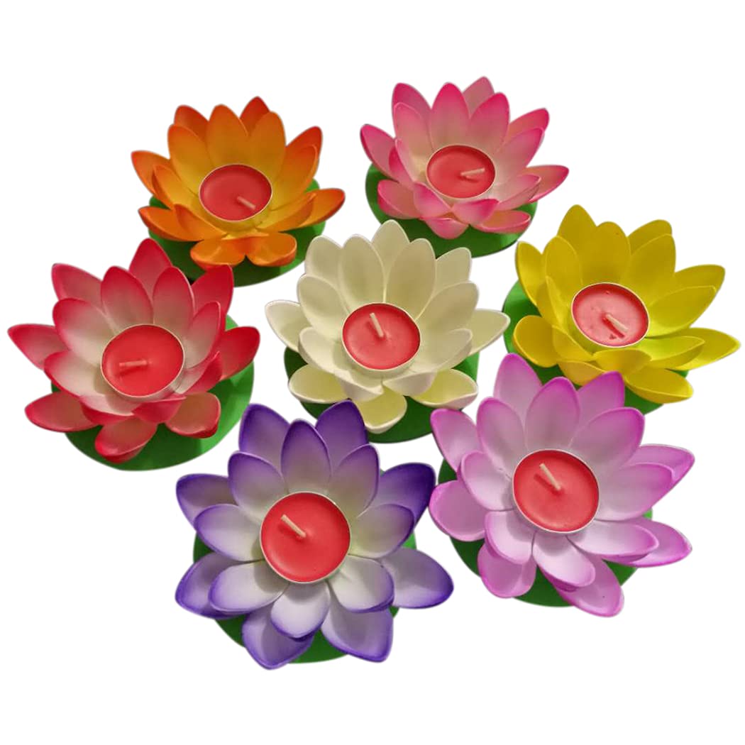 Buy Cosyoo Floating Candles Water Lily 7pcs Foam Portable Flower Lightweight Festive Decorative Pool Candle Lakeside Pond Light Lamp Festival Blessing Online At Low Prices In India Amazon In