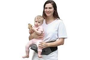Baby Hip Carrier - MOMIDEAL Toddler Carrier, Stylish Baby Hip Seat Carrier for Newborns to 8-66 lbs Toddlers, Various Pockets, Adjustable Waistband, Ergonomic Infant Non-Slip Toddler Carrier (Grey)