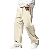 JMIERR Mens Baggy Pants Drawstring Stretch Loose Fit Wide Leg Streetwear Pants with Pockets