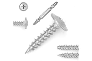 Bobibbi 410 Stainless Steel Phillips Truss Head Wood Screws, 8x3/4’’ Self Tapping Screws (200Pcs)