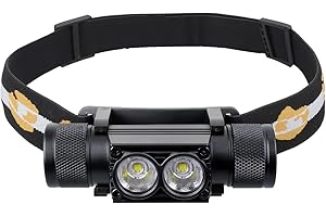 77OUTDOOR sofirn Headlamp, 1200 Lumen Rechargeable Head Lamp with Two Bright LEDs, Waterproof Headlight for Adults, for Camping, Running, Hiking, Emergency, Outdoor, Hard Hat
