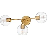 Maxim Lighting 21633CLNAB I Knox Collection 24 Inch Three Light Bathroom Vanity I Natural Aged Brass Finish I Modern Contempo