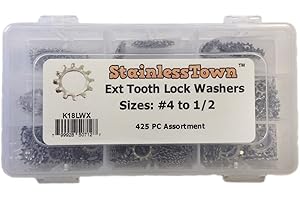 STAINLESS TOWN Stainless Steel External Star Lock Washer Assortment Kit