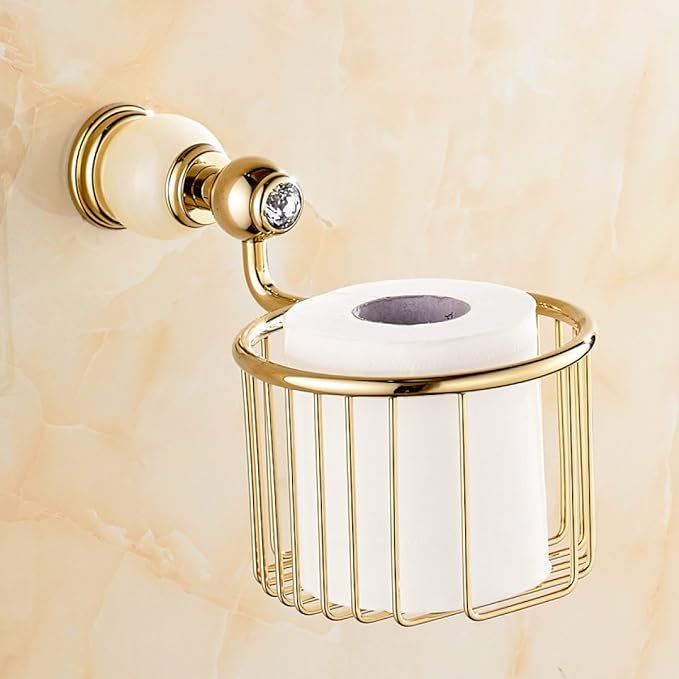 Vintage-Körbe Voll Kupfer Natürliche Jade Handtuch Papierhalter