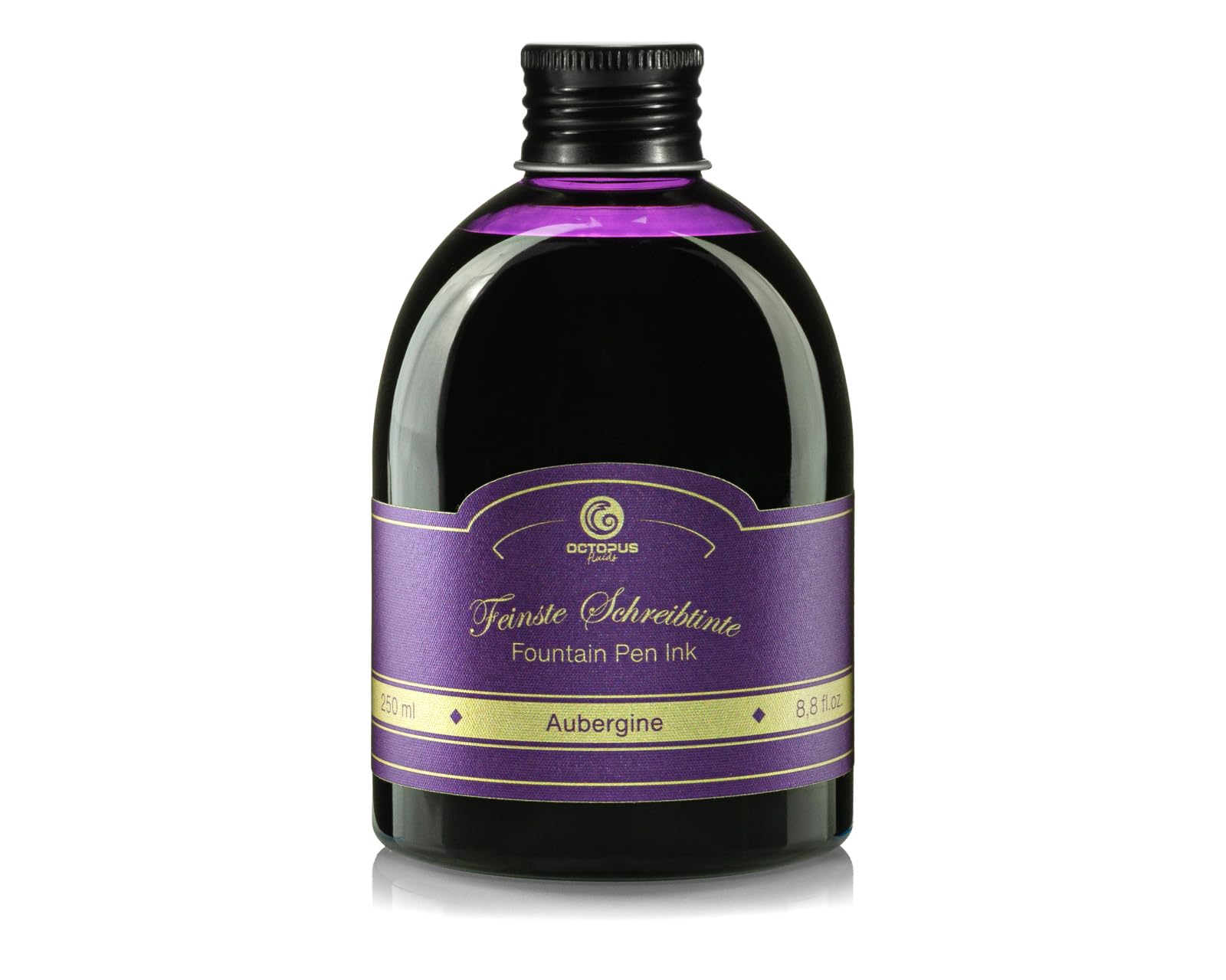 Fountain Pen Ink in Practical Refill Bottle,Writing Ink for Fountain Pen,Fountain Pen Ink,Calligraphy Ink in Aubergine 250ml
